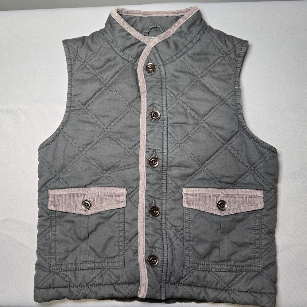 Genuine Kids From OshKosh Boys Stylish Kids Quilted Vest Size 5T Gray
